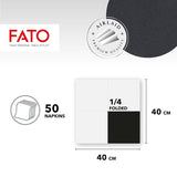 Fato - torra pappersservetter, luftlagda, tygeffekt, paket med 50 servetter, storlek 40X40 vikta i 4, färg svart