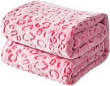 FY FIBER HOUSE flanell fleece, mikrofiberfilt med 3D gepardtryck, 228 X 274 cm, lila Täcken och täcken Naty Shop Pink 50 "X60"
