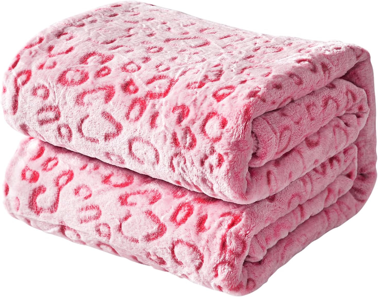 FY FIBER HOUSE flanell fleece, mikrofiberfilt med 3D gepardtryck, 228 X 274 cm, lila Täcken och täcken Naty Shop Pink 50 "X60"