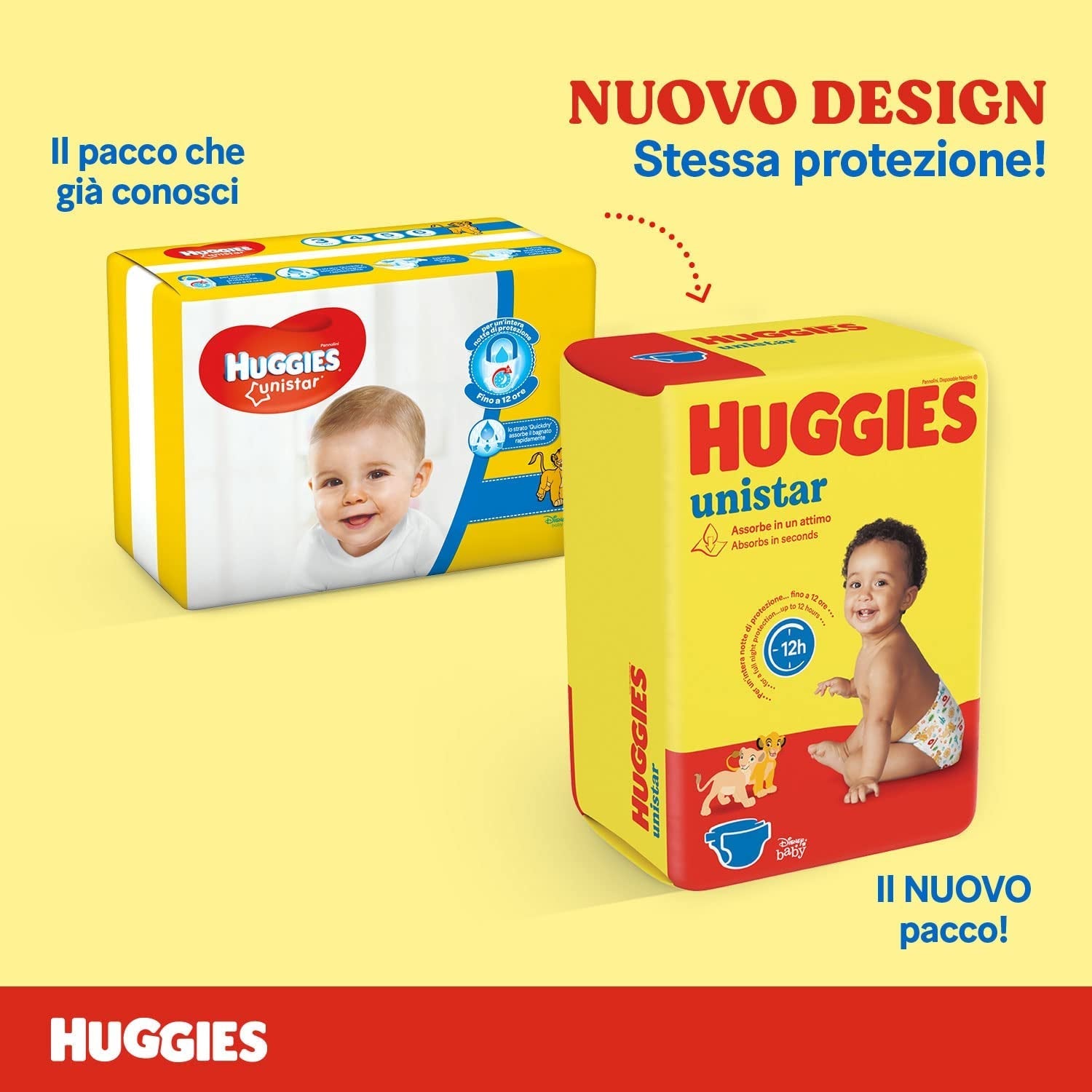 Huggies Unistar blöjor, storlek 4 (7-14 kg), förpackning med 128 blöjor (basic)