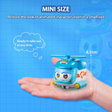 Super Wings Super Pets 4 ST Shine, Golden Boy, Jerome, Ellie Switchable Ansiktsuttryck Blixteffekt Bärbar leksak för 3 4 5 6 7 8 Years Old Boy Girl 2 Inch Actionfigurer Naty Shop