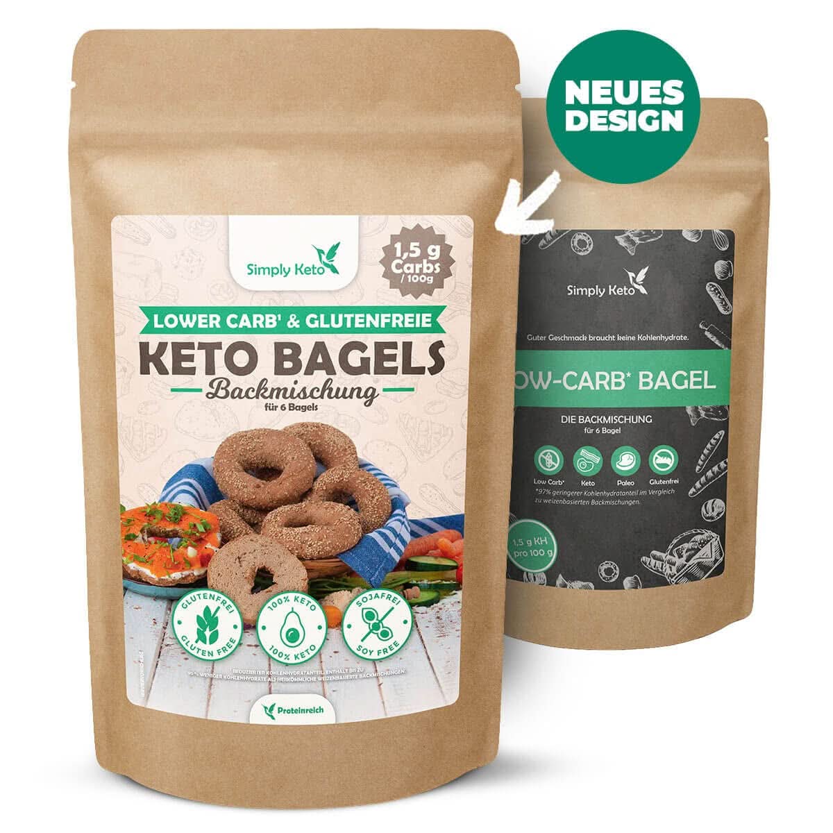 Helt enkelt Keto Lower Carb* Bagel Baking Mix för Lower Carb* och ketogen kost - laktos- och glutenfri - 335 gram Naty Shop Kitchen