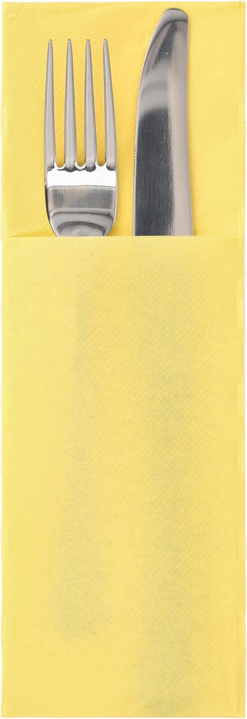 50 påsar bestickservetter 'DAILY Collection' 48 Cm X 30 Cm gul med vik för bestick