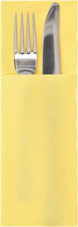 50 påsar bestickservetter 'DAILY Collection' 48 Cm X 30 Cm gul med vik för bestick