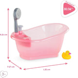 Corolle 9000141660 - Mon Grand Poupon badkar med pumpfunktion och gummiducky för alla 30-36 cm, 32,5 cm dockor, från 3 år