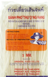 Risnudlar - thailändska, 3 mm breda risbandsnudlar, gjorda av rismjöl - 17 x 400 g