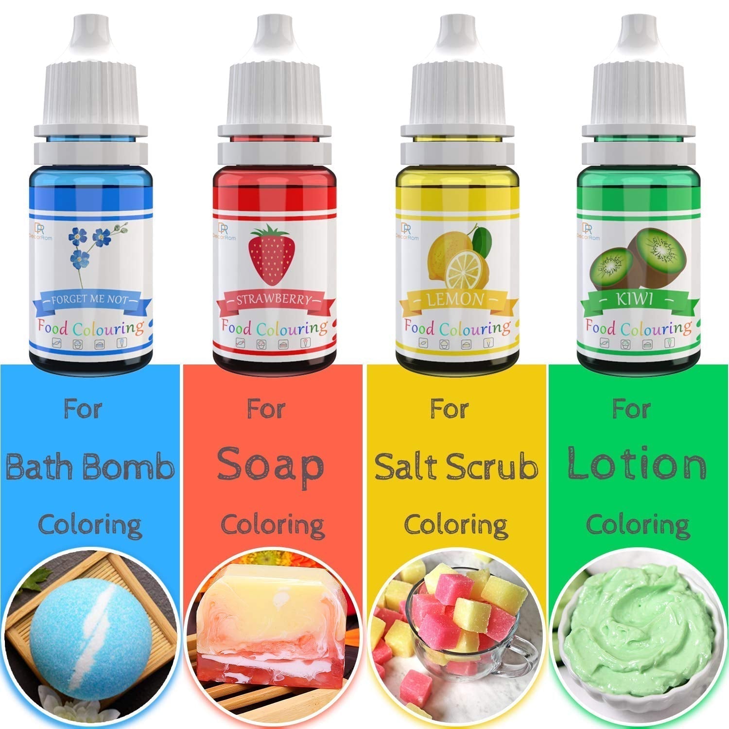 DecorRom, set med 10 flytande matfärger, 10 x 10 ml Naty Shop