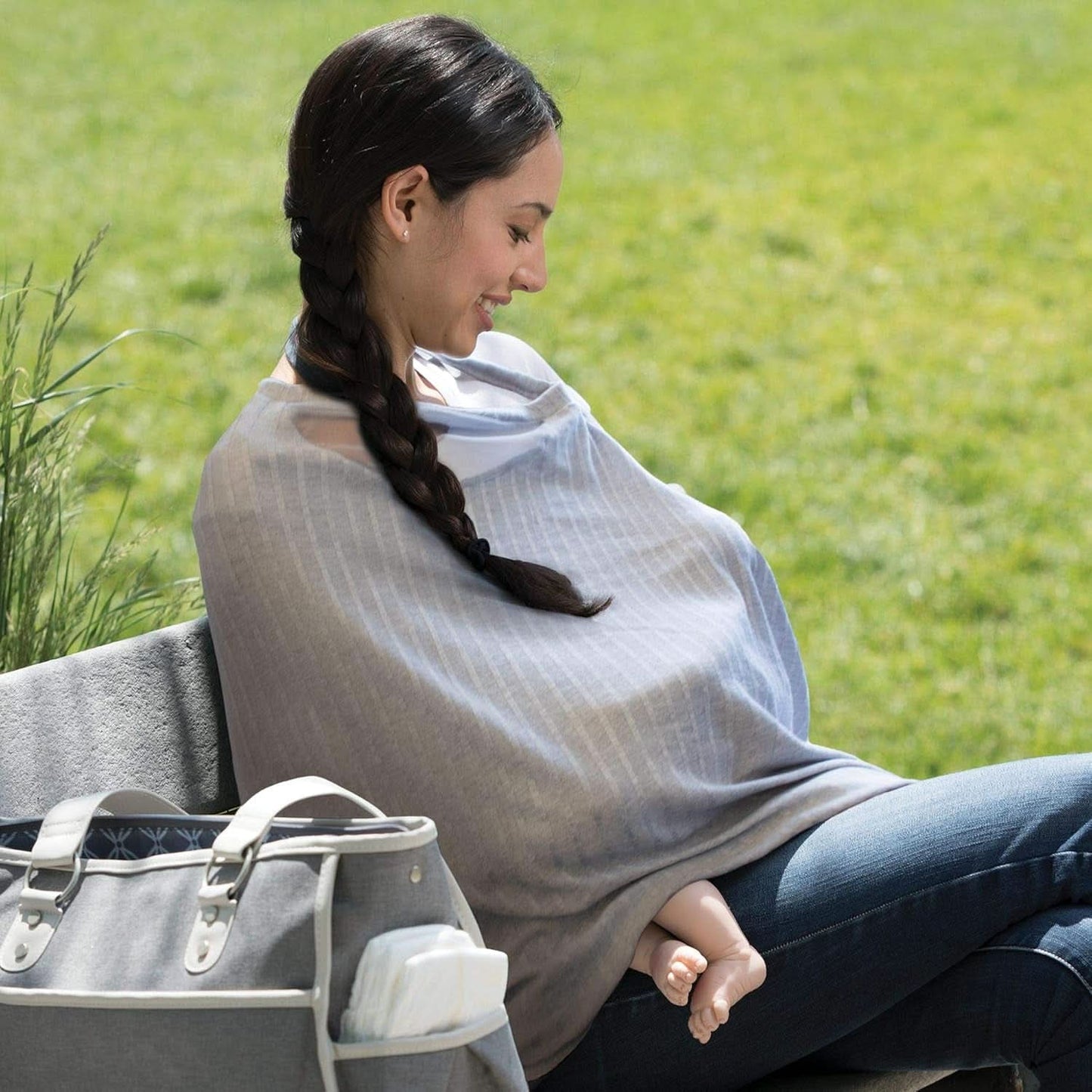 Chicco - Boppy Infinity amningshalsduk 17 Cm grå Tillbehör Mat och amning Bebe Naty Shop