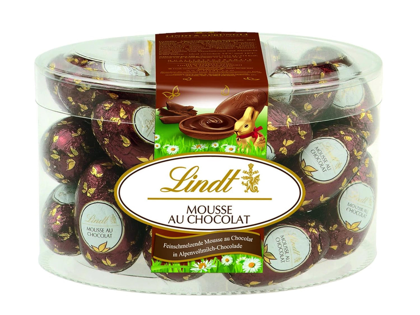 Lindt chokladmousse med chokladägg | 450 g Mjölkchoklad fylld med smält-i-munnen chokladmousse | Påskchoklad | Gåva av choklad | Påskägg | Choklad ägg