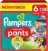 Pampers blöjor Paw Patrol Pants storlek 5 (12-17Kg) Baby-Dry, Junior med Stop and Protect-ficka, MÅNADSBOX, 160 blöjor Naty Shop