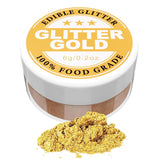 Ätbart glitter - 6G matfärgningspulver för choklad, jordgubbar, muffins, kakor, fondant (guld)