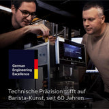 Siemens EQ700 helautomatisk espressomaskin, stor TFT-färgskärm, 36 varma och kalla drycker, kallbryggning, 2 kopparfunktion, appkontroll, automatiskt rengöringssystem, svart rostfritt stål, TQ717D03