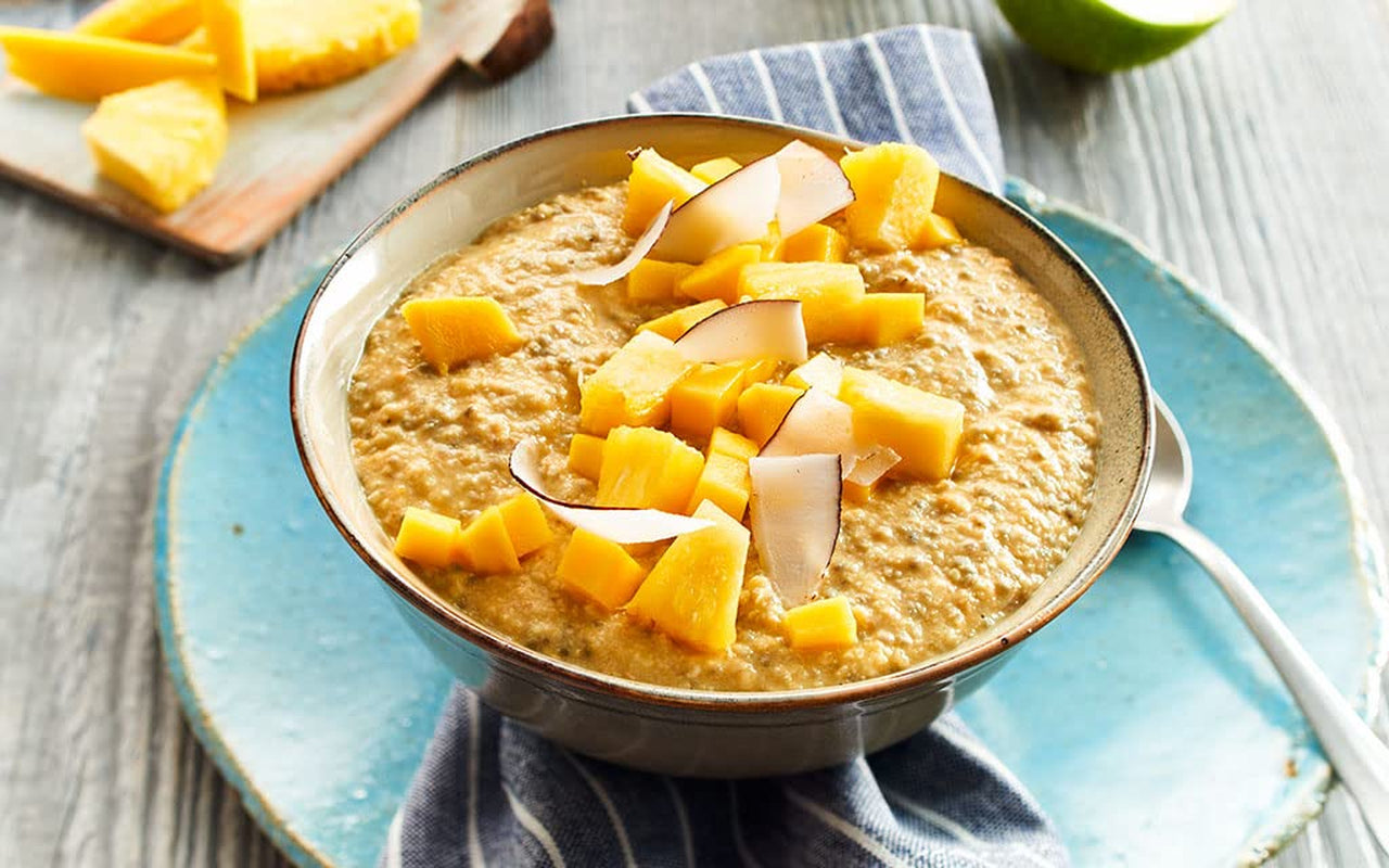 RUF Smoothie Bowl Tropilicious Mango Passionsfrukt Havre Frukost Snack Snabbt och enkelt Vegansk 1 påse x 50 g (förpackning med 3)