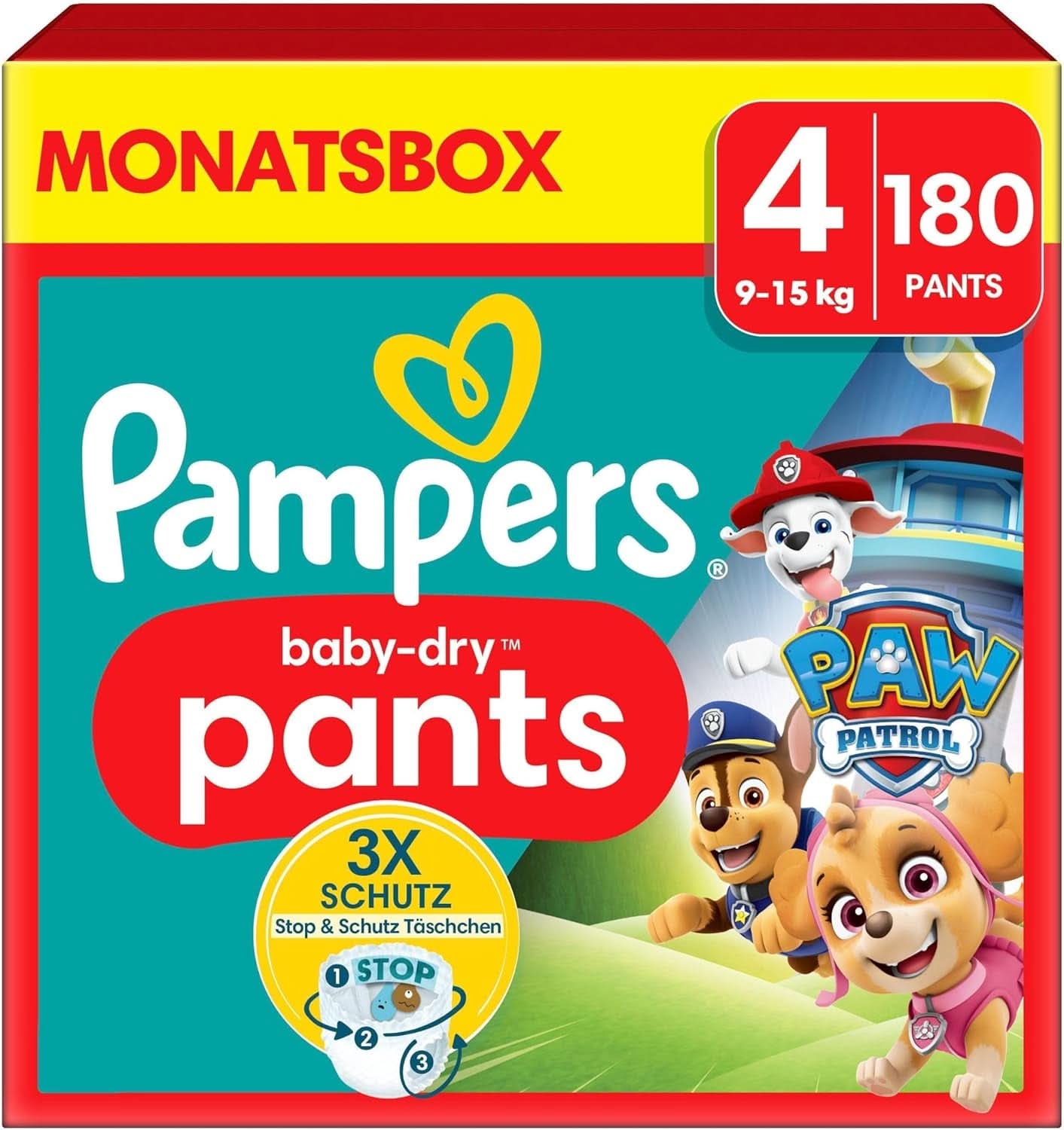 Pampers blöjor Paw Patrol Pants storlek 5 (12-17Kg) Baby-Dry, Junior med Stop and Protect-ficka, MÅNADSBOX, 160 blöjor Naty Shop