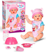 BABY Born Emma - babydocka 43 cm - 10 funktioner inklusive tillbehör och madrass - Fungerar helt utan batterier - Lämplig för barn från 3 år och uppåt