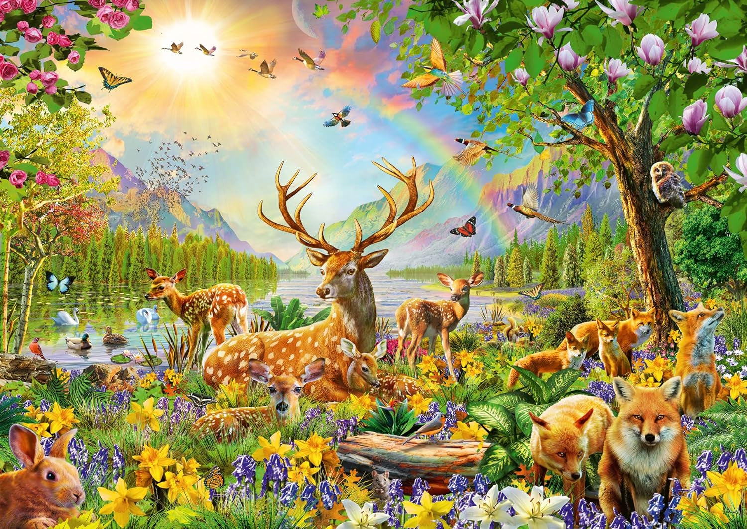 Ravensburger pussel för barn - 13352 Graceful Deer Family - 200 bitar pussel för barn 8 år och uppåt Pussel Naty Shop