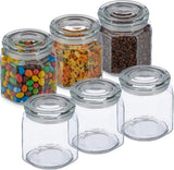 Relaxdays förvaringsburkar med lock Set med 6 glas 1,3L åttakantiga förvaringsburkar Lufttäta glasbehållare Rensa matförvaringslådor Naty Shop Standardtitel