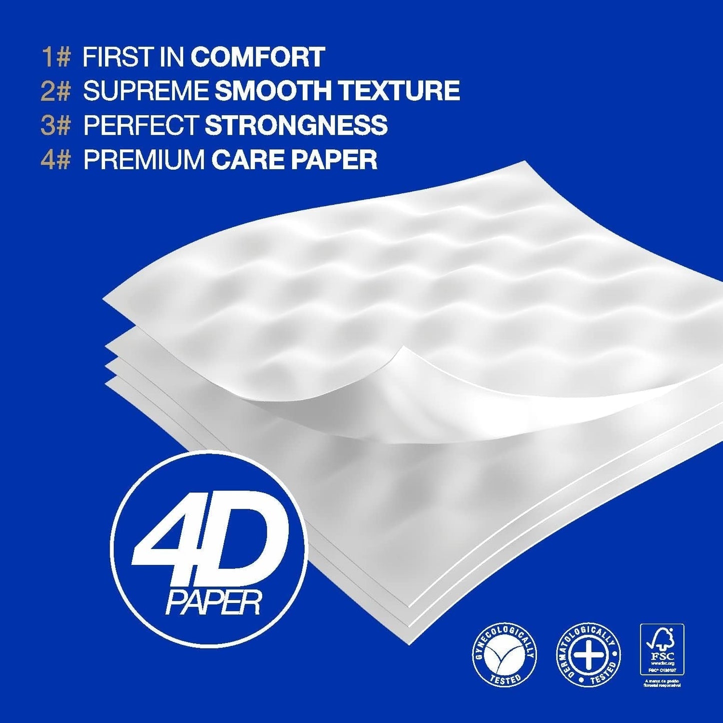 Renova Renova Divine Perfection Toalettpapper, 42 rullar, Premium Toalettpapper, 4 Ply, Ultra Mjukt, Extra Styrka, Tjockt, Mjukt och Absorberande, Fsc-certifierat papper, 4400G