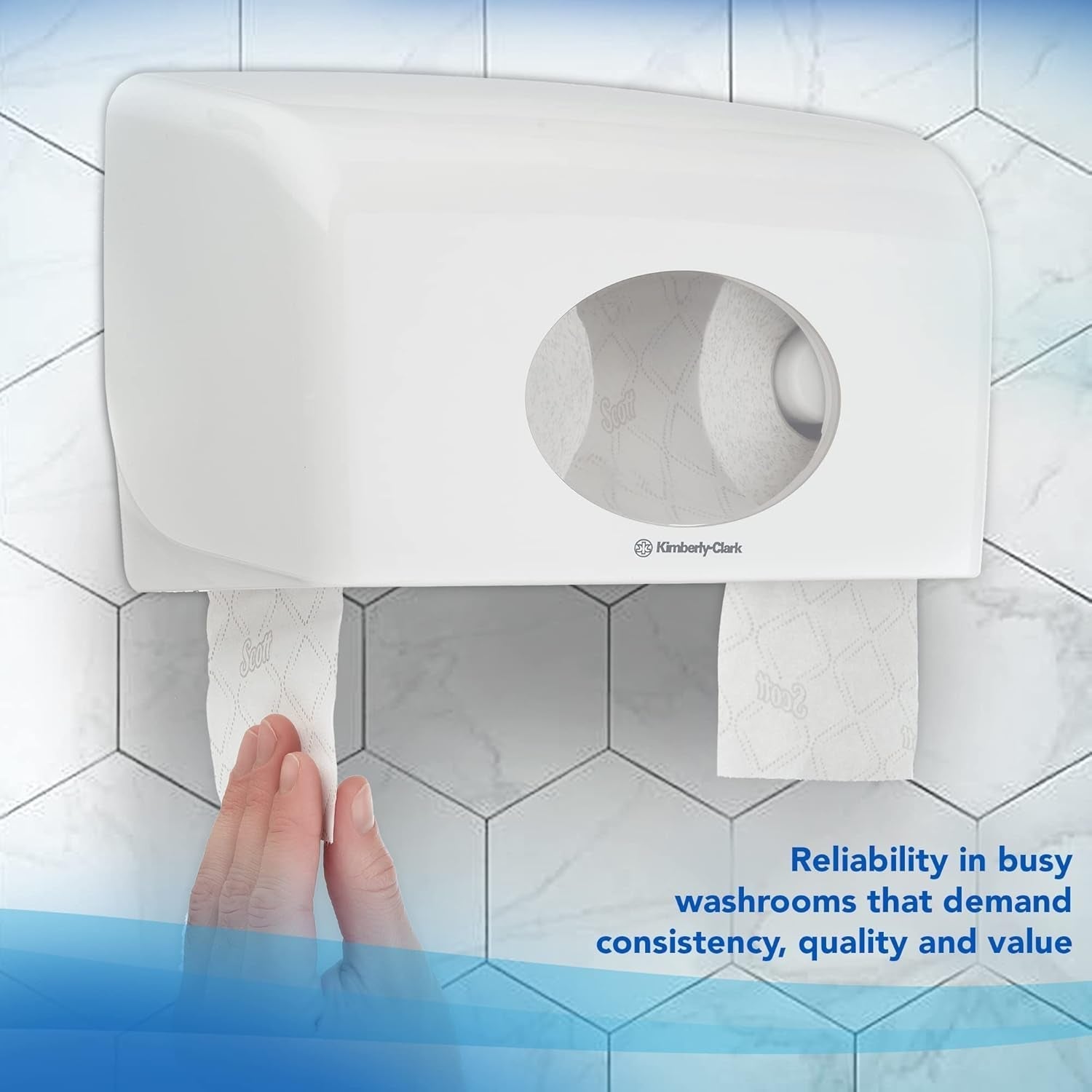 Scott® Essentialtm 8519 Toalettpapper 2 Ply White Fsc Certified Recycled Fiber Toalettpapper 64 rullar X 350 ark (totalt 22 400 ark)