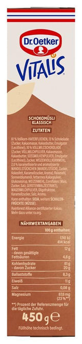 Dr. Oetker Vitalis Chokladmüsli Classic: Frukostmüsli med mjölk och mörk choklad, förpackning om 7 (7 x 600g)