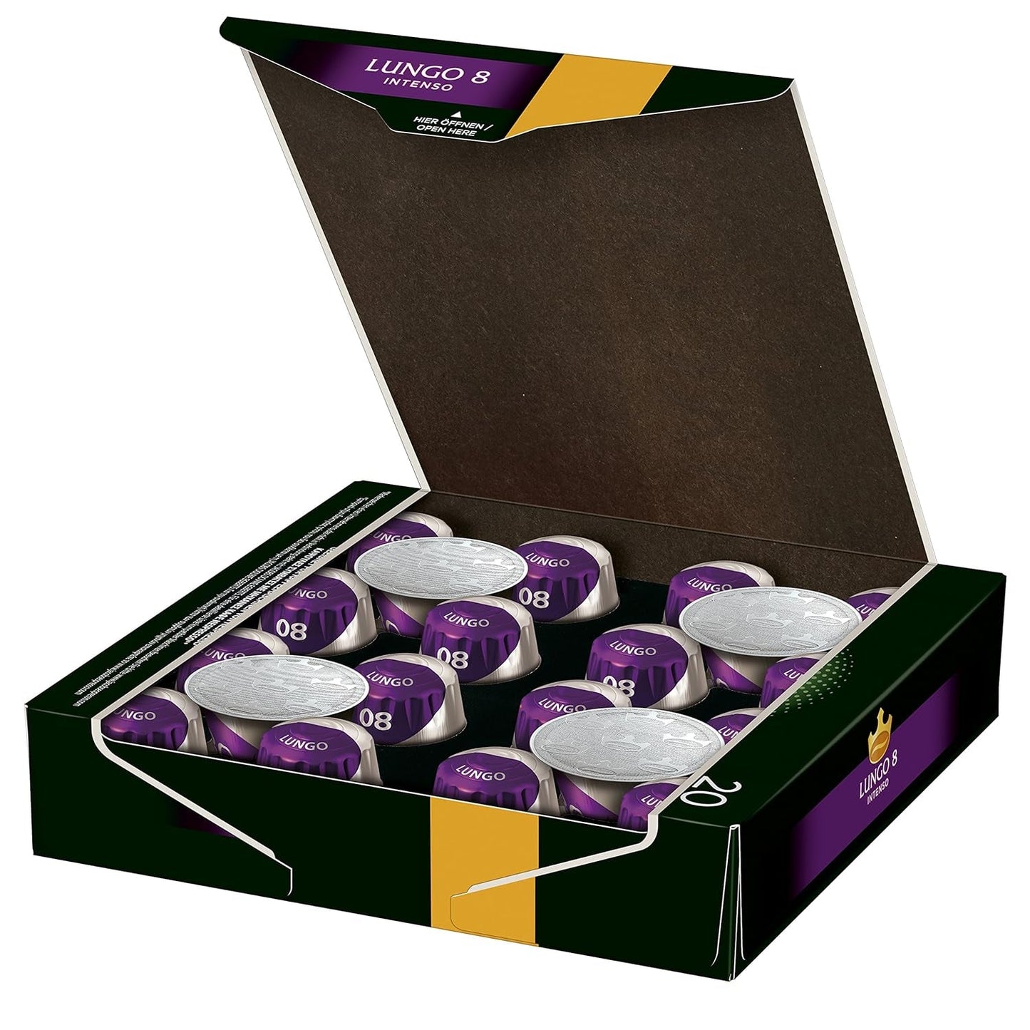 Kaffeekapseln Lungo Intenso, Intensität 8 av 12, 10 x 20 Getränke & Kaffeekapseln Krönung Crema, 200 Nespresso-kompatibla Kapseln, 10er Pack, 10 x 20 Getränke, 1040 g