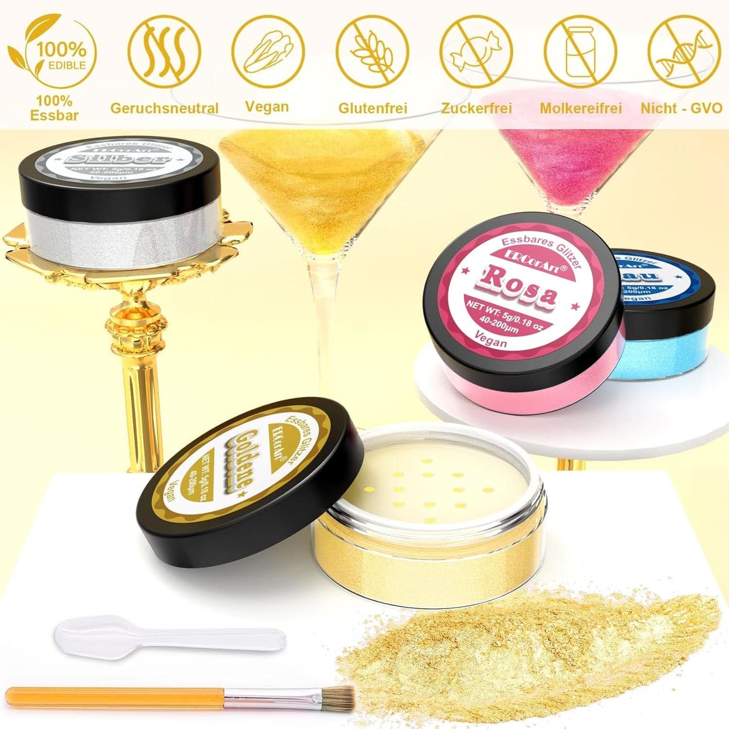 Ätbart glitter, 5 gram Glitter Nati Shop