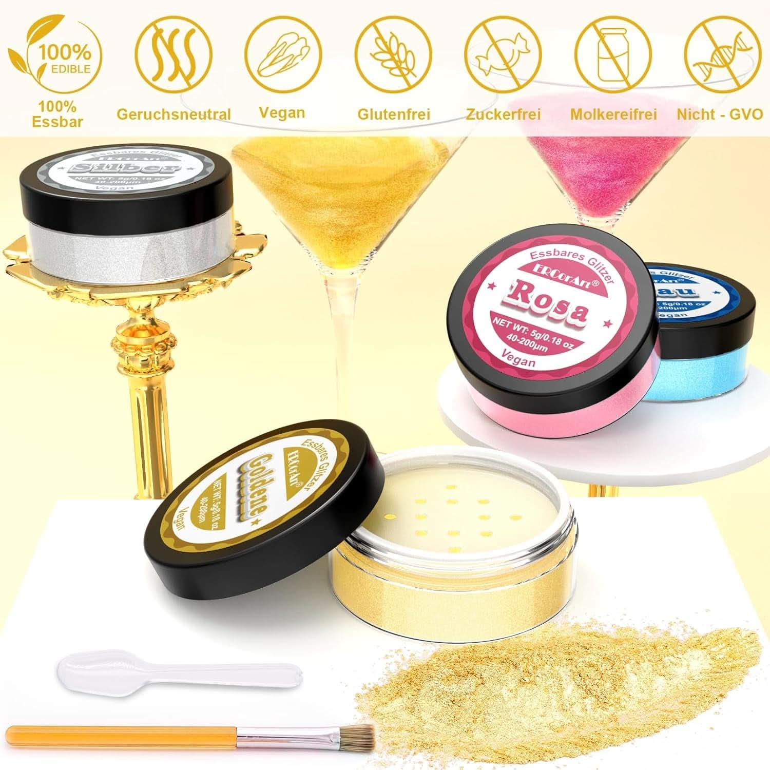 Ätbart glitter, 5 gram Glitter Nati Shop