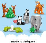 LEGO DUPLO Town Wild Animal Familjer 3-i-1-set, pedagogisk leksak för småbarn med sköldpaddor, tigrar, elefanter, rådjur, pandor, set för förskolebarn från 2 år, Byggleksak med djurfigurer 10446 Byggset Beuche den LEGO-Store
