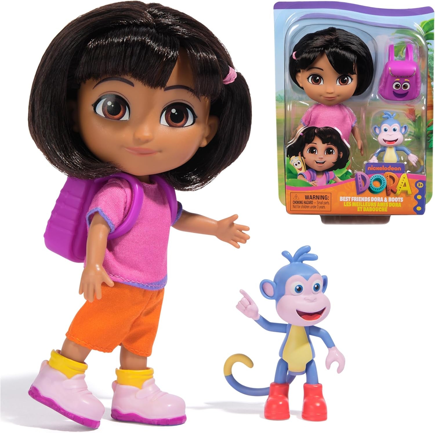 DORA - Best Friend Doll - Storlek 22cm, med kambart hår, väska och monkey boots, känd från den populära TV-serien, för barn från 3 år och uppåt