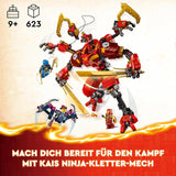 LEGO NINJAGO Kai's Ninja Climbing Mech Set, Ninja Toy med byggbar actionfigur och 4 minifigurer, Kids Adventure Set, födelsedagspresent för 9-åriga pojkar och flickor 71812 Byggset Beuche den LEGO-Store