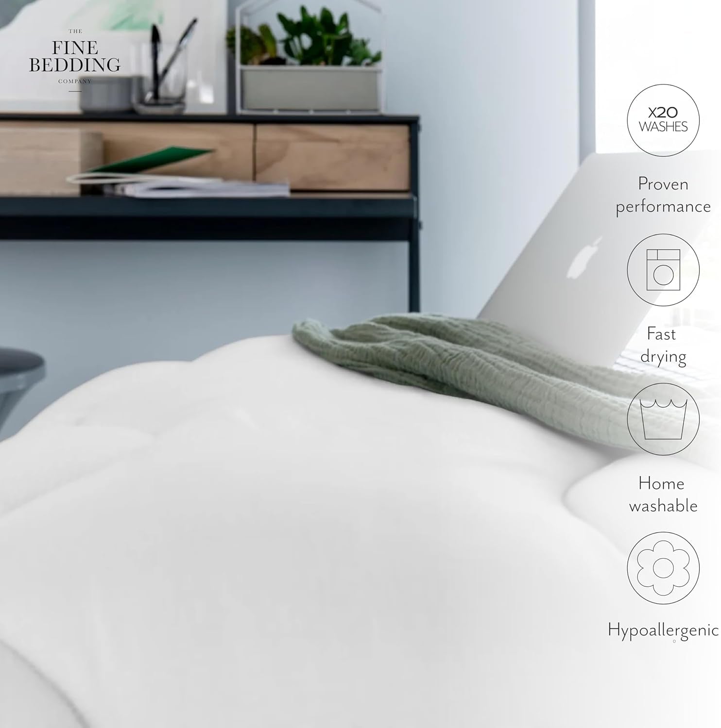 Twin Spundown Täcken 4,5 Tog Lätt Hypoallergen Varm Tvättbar Sommar Täcken Dubbelsäng Lyxhotell Kvalitetsöverdrag med våra återvunna material Naty Shop Täcken & täcken