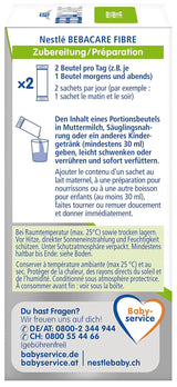 BEBACARE FIBER glutenfritt kosttillskott för skonsam matsmältning, kosttillskott för spädbarn från födseln och små barn, 1x (20 x 2,2g)