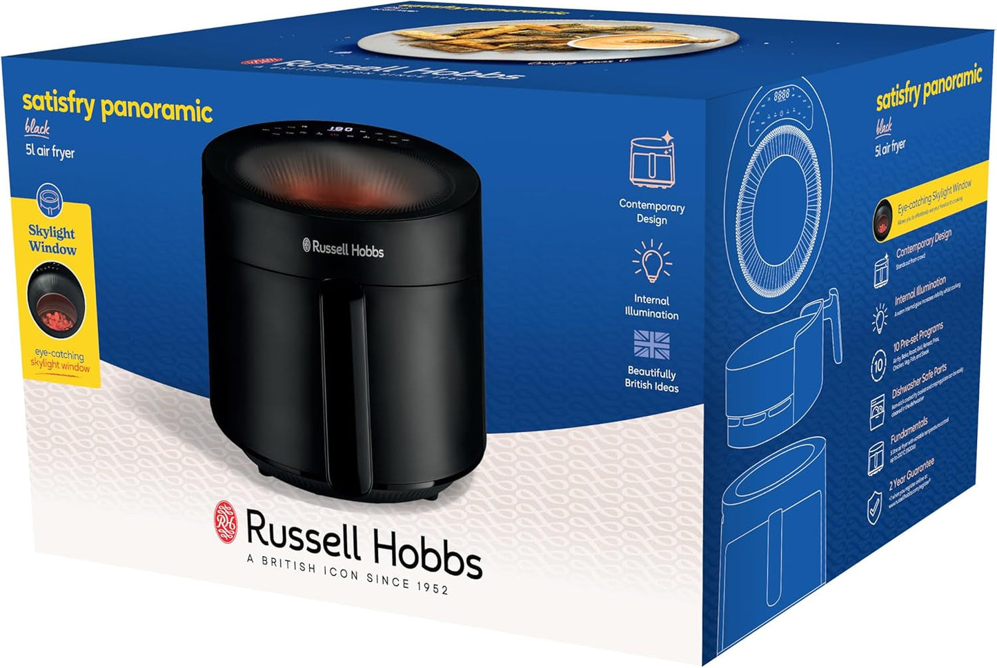 Russell Hobbs Airfryer, 5 liter, 10 program, visningsfönster Naty Shop Appliances