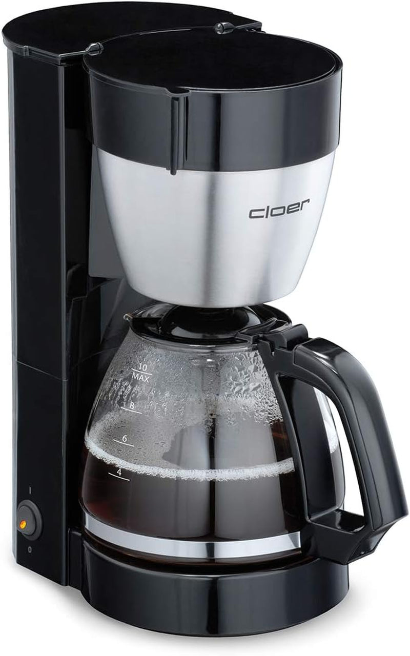 Cloer 5009 Håll varmt filter Espressomaskin för upp till 8 koppar 800W med isolerad rostfri stålkaraff 1x4 filterkopp svart