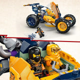 LEGO NINJAGO Arins Ninja terrängvagn, Ninjaleksak med bil, drake och 4 minifigurer, äventyrsset för barnvagnar, födelsedagspresent för pojkar och flickor 7 år 71811 Byggset Beuche den LEGO-Store