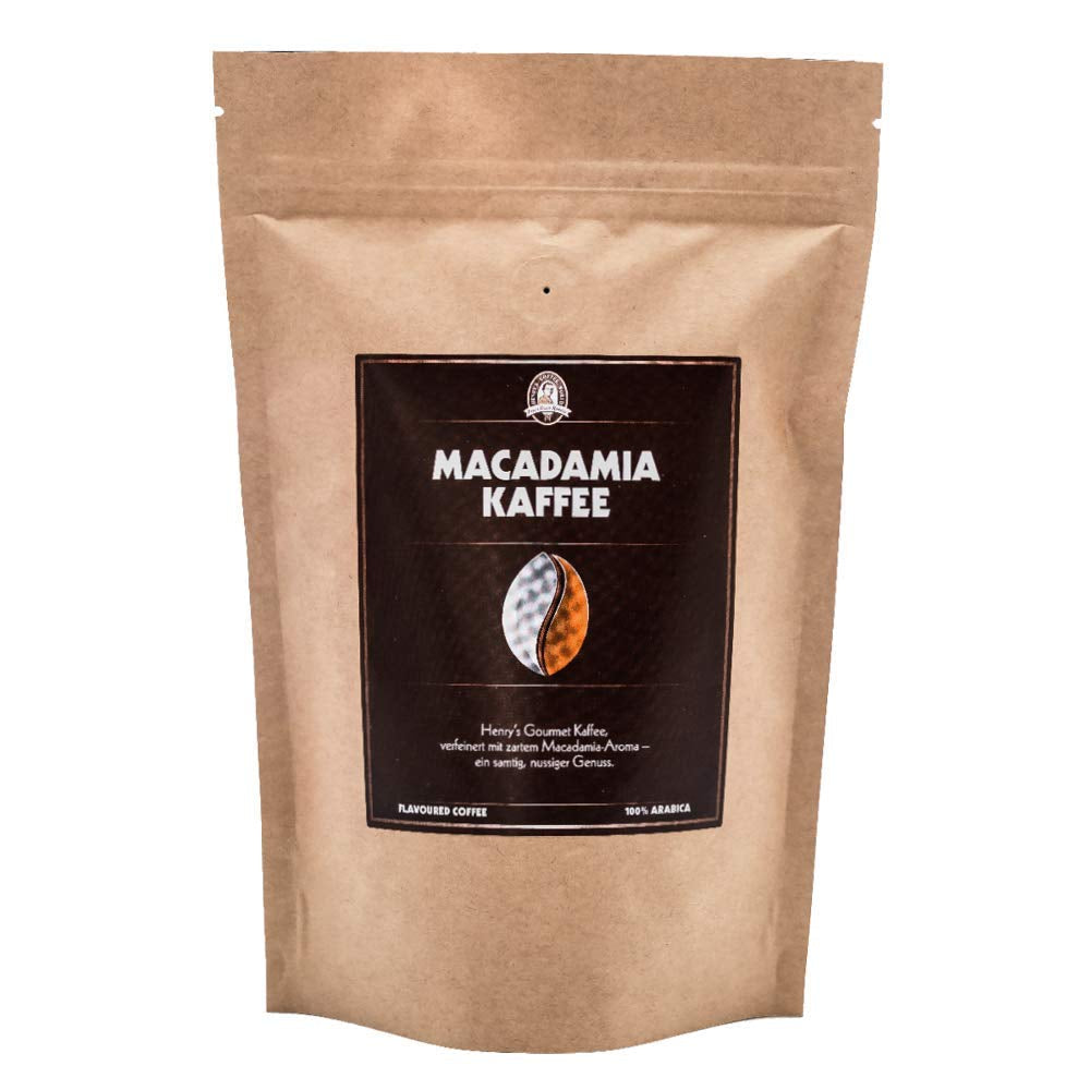 Henry's Macadamia Coffee 1000g - vårt raffinerade gourmetkaffe med de finaste smakerna - hantverksrostat - förstklassiga kaffebönor