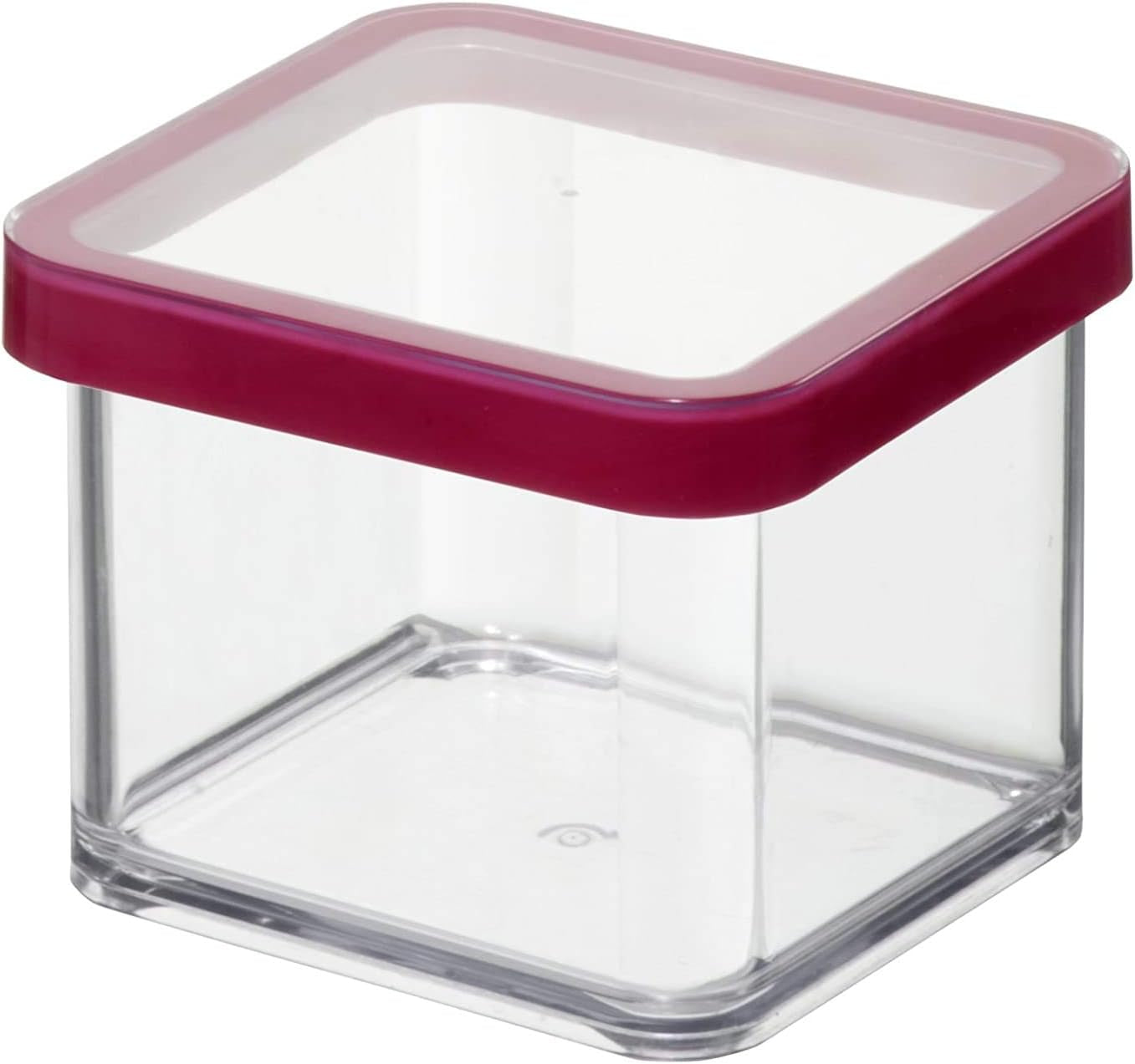 Rotho Loftset med 5 förvaringsburkar med lock, olika storlekar, BPA-fri matplast (PP), Transparent/Röd, (21,4 x 21,4 x 23,5 cm) Naty Shop Matförvaringslådor 0,5 L fyrkantig