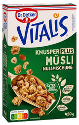 Dr. Oetker Vitalis KnusperPlus Double Chocolate: Krispig müsli med mjölk och mörk choklad, förpackning om 7 (7 x 450g)