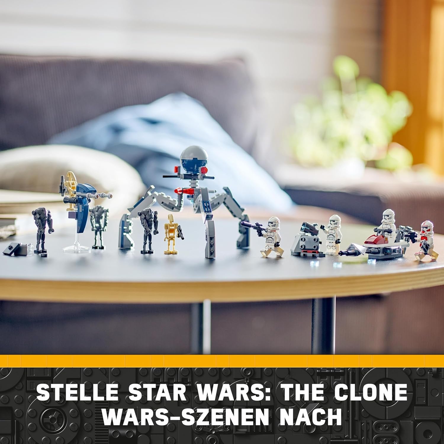 LEGO Star Wars 75372 Clone Trooper & Battle Droid Battle Pack, inkl. 4 minifigurer, 5 droider och speedermotorcykel med shooter - Byggleksak för pojkar och flickor i åldern 7+ Byggset Besuche den LEGO-Store