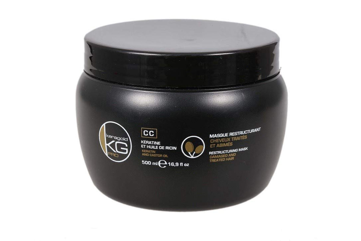 Keragold Pro CC mask med keratin/ricinolja, svart, 500 ml (1 st) Hårmask Naty Shop 1