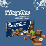 Schogetten Nougat chokladkaka 100g, individuellt portionerad. En fröjd. Bit för bit.