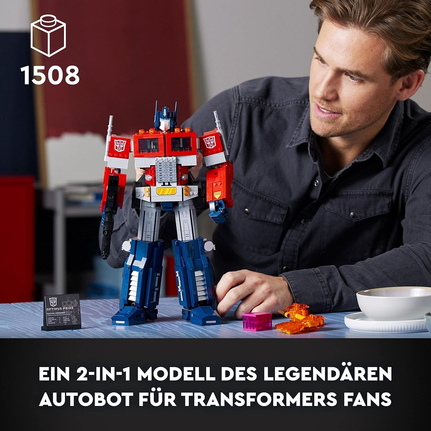 LEGO 10302 Ikoner Optimus Prime Set, 2-i-1 robotfigur och modelllastbil, Transformers Toy Model Kit för vuxna, födelsedags- eller julklapp för män, kvinnor, henne och honom Byggset Besuche den LEGO-Store