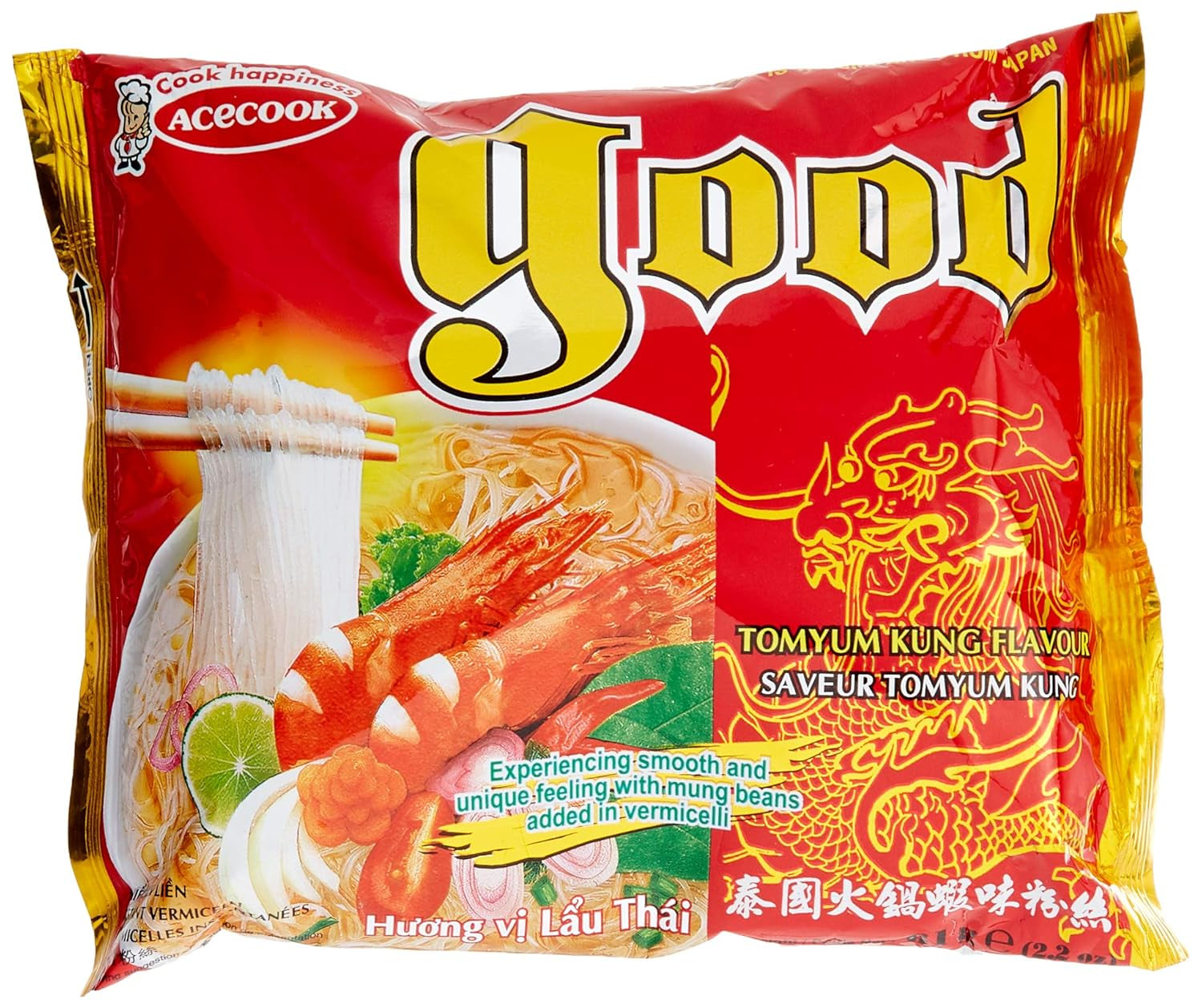 ACECOOK - GD Tom Yum Instant Glass Nudlar - (1 x 61 gr)