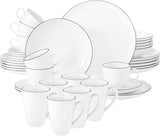 Seltmann Weiden - Lido Black Line - 36-delars servisset - porslin (inklusive 6 kaffemuggar)