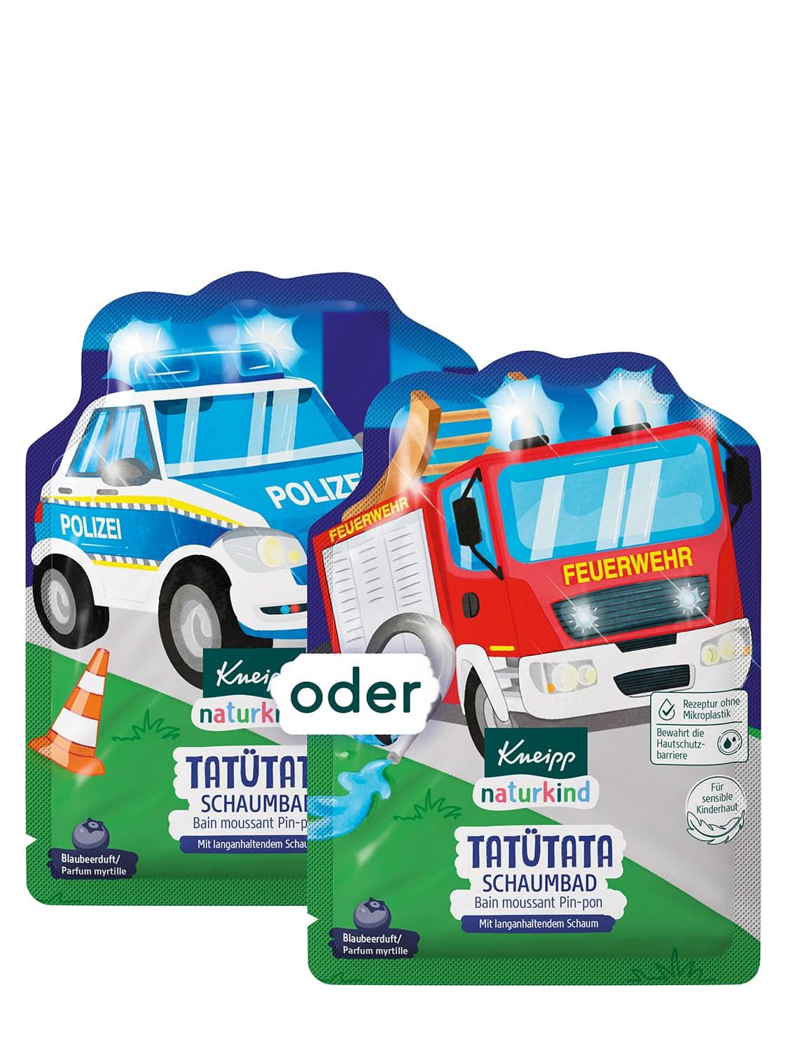 Kneipp Naturkind, badtillsats med närande jojobaolja och naturligt blåbärsextrakt, fruktig blåbärssmak, blått vatten, 40 ml Dusch och bad Naty Shop Blueberry