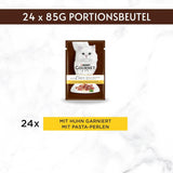 Gourmet A la Carte våt kattmat med kyckling, spenat och pastapärlor, förpackning om 26 (26 x 85 g)