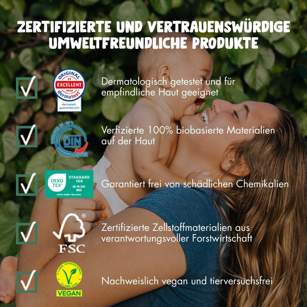 Eco-blöjor Eco från Naty Baby Eco-blöjor - ekologiska förstklassiga blöjor, miljövänliga, gjorda av växtbaserade material, idealiska för känslig babyhud (storlek 5 - 80 st)