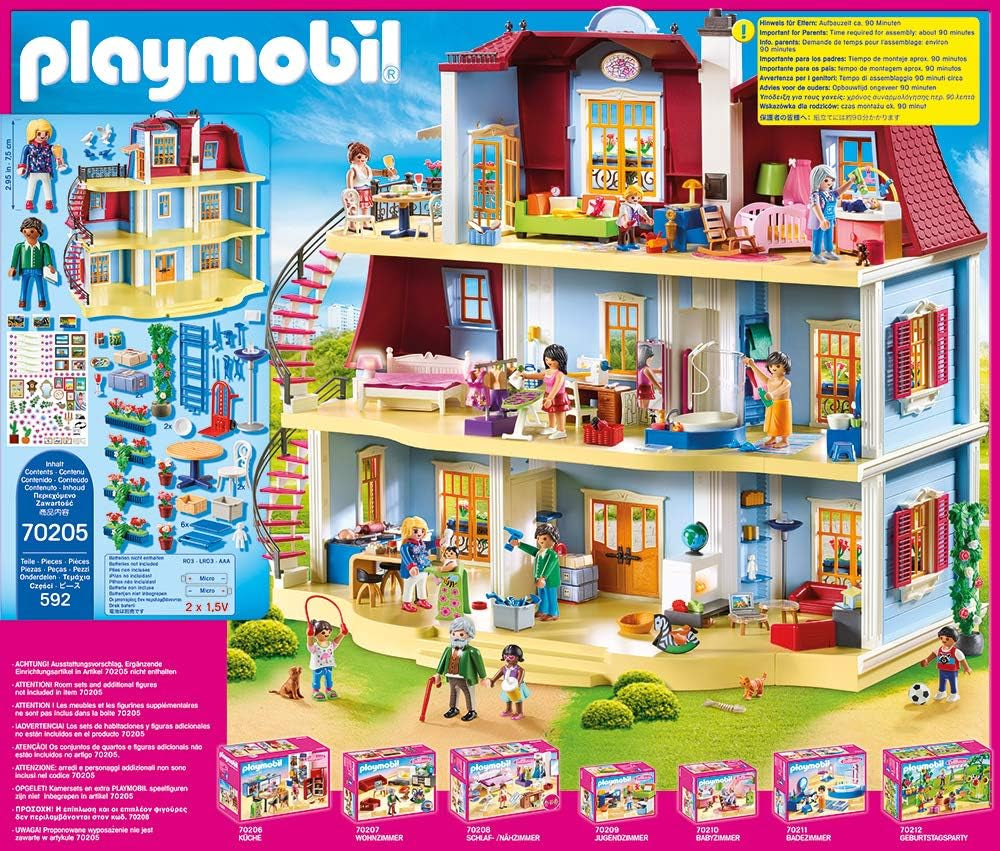 70205 My Big Dollhouse with Working Bell, Ages 4+ och 70207 Cozy Living Room with Light Effect Dollhouse, Ages 4+