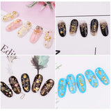 4 lådor Nagel Art Strass, 3D Nagel Art Decorations, Mix Größe Nagel Perlen Glitter Strass Guld Metall Hohlniet Nagelkunst Stern Mond Sonne Nagel Zubehör Für DIY Nageldesign