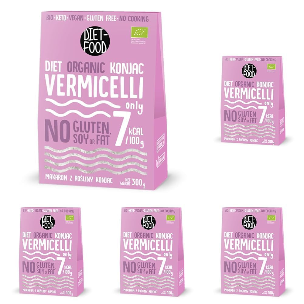 DIET-MAT ​​Ekologisk Shirataki Konjac Instant Rice, Lågkolhydrat, Lågkalori, Vegan, Fettfri, Sojafri, Glutenfri, Ketovänlig, Bantning, 300 gram